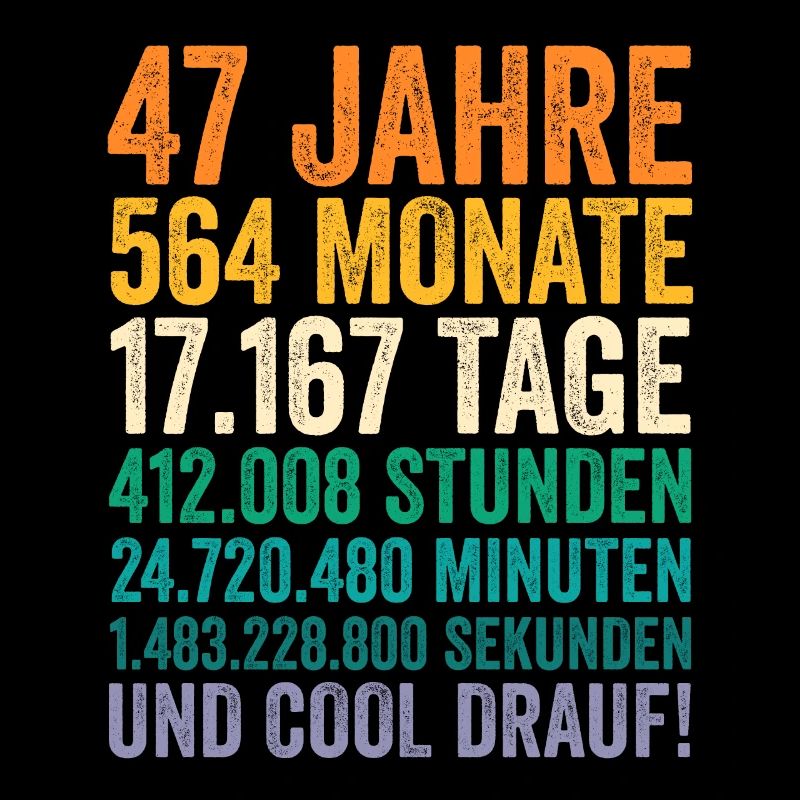 47 Jahre Siebenundvierzigster Geburtstag