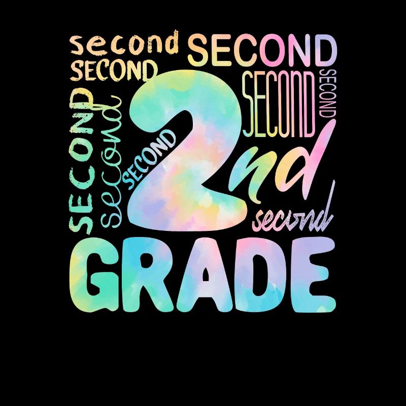 Tie Dye 2nd Grade Second Typography Team Student