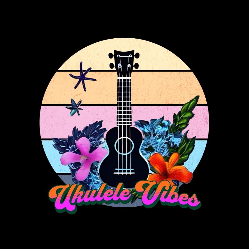 Ukulele Vibes Retro Tropic Circle