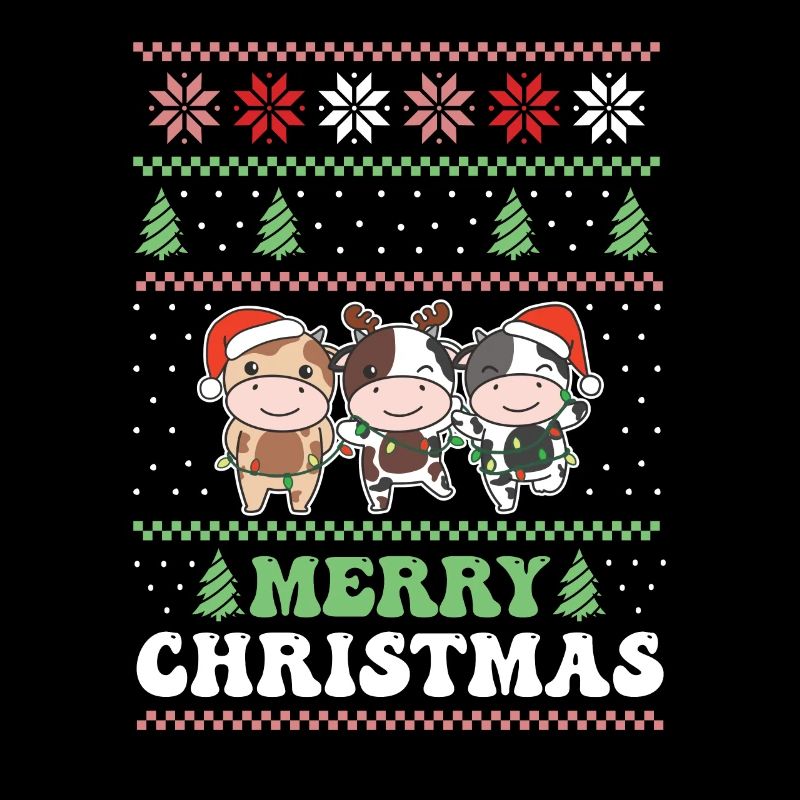 Joyeux Noël rétro vache de Noël moche