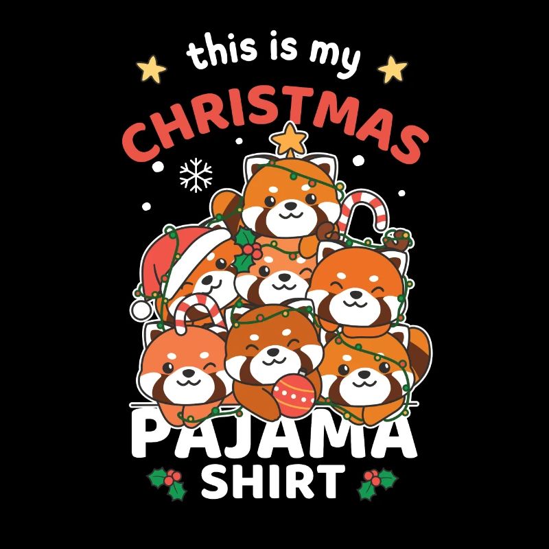Pyjama de Noël panda roux