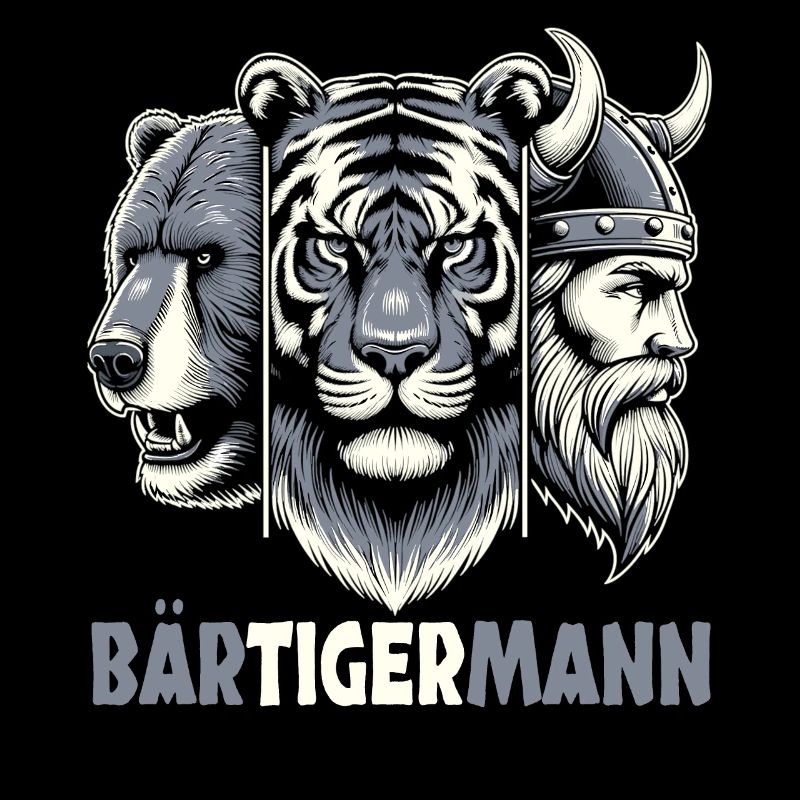 Bärtigermann Bär Tiger Mann Geschenk Bart