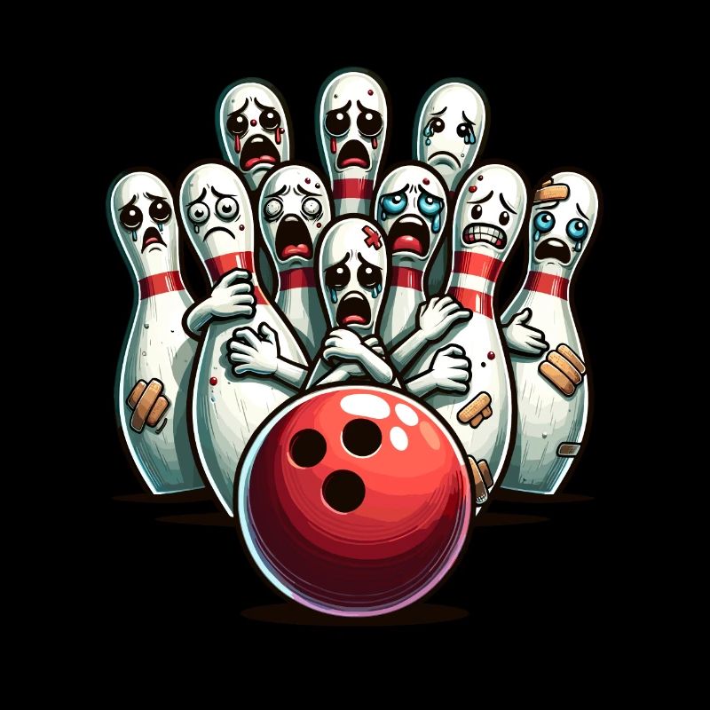 Faces de quilles de bowling drôles pour les amateurs de bowling