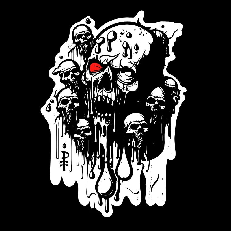 Zombie-Schädel und Totenköpfe