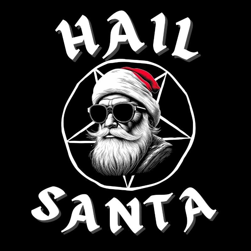 Hail Santa Funny Alternative Goth Christmas Design