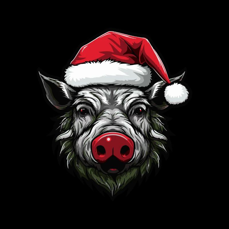 Tête d’animal de Noël de sanglier