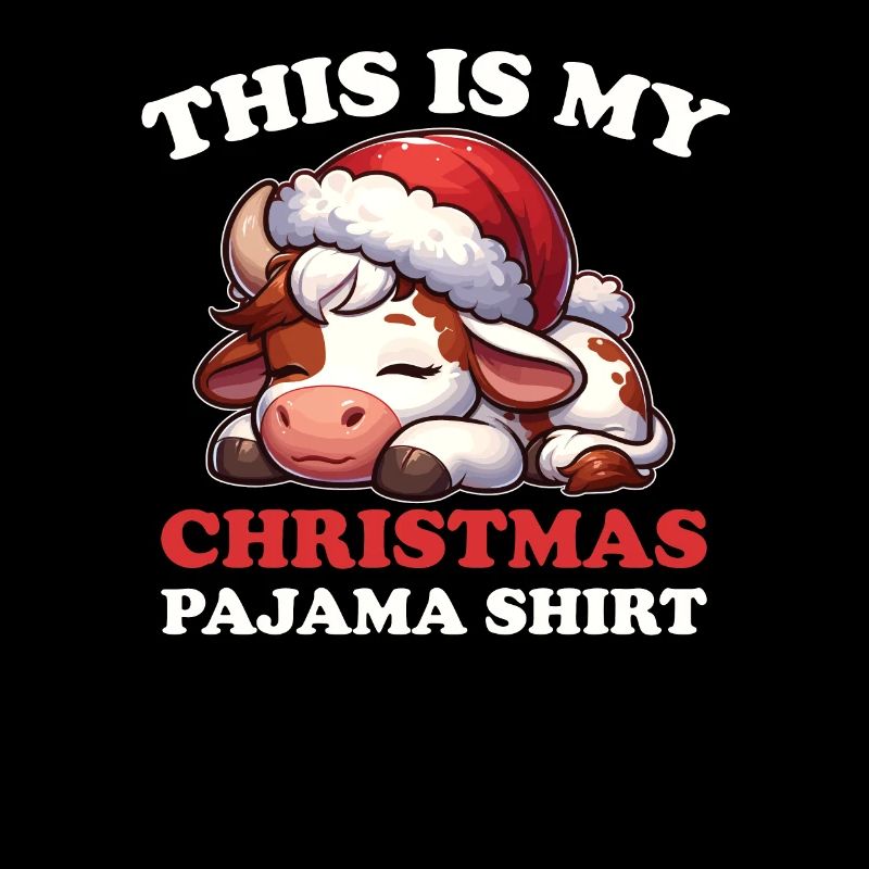 Kuh Weihnachts Schlafanzug Kühe