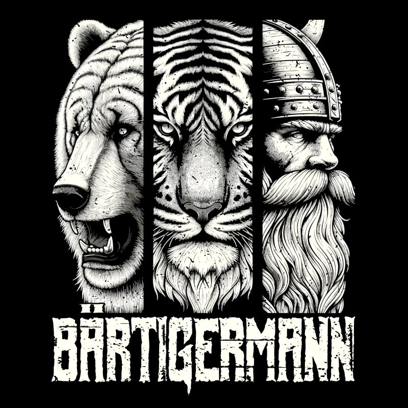 Bärtigermann Bär Tiger Mann Geschenk Bart