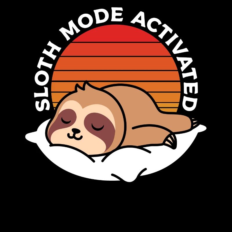Sloth mode enabled in retro t-shirt