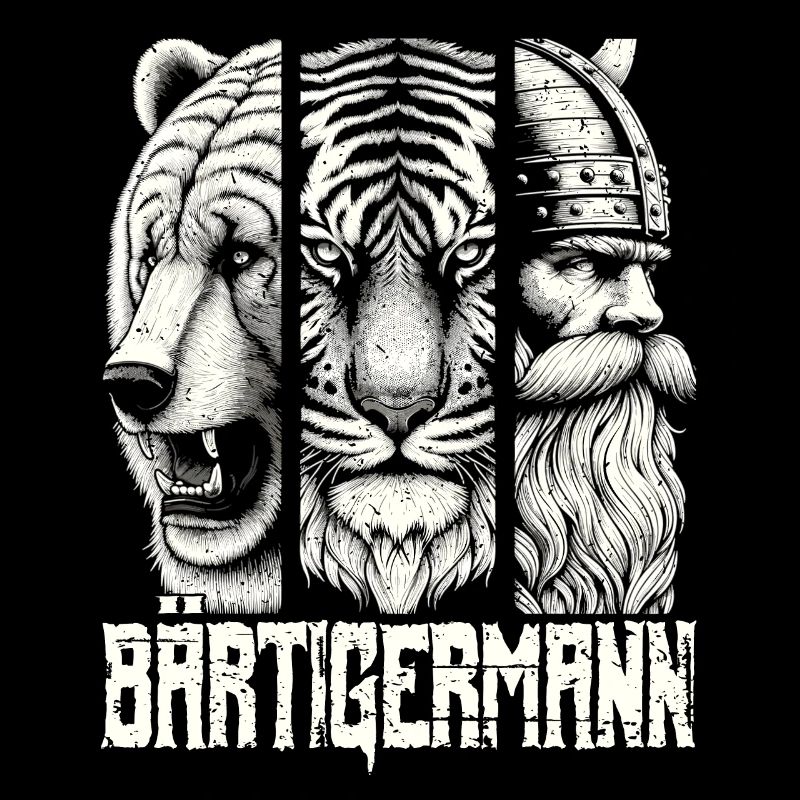 Bärtigermann Bär Tiger Mann Geschenk Bart Sprüche