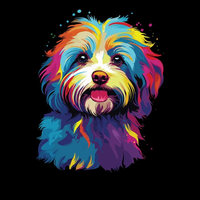 Wasserfarben Farbenfroher Havanese