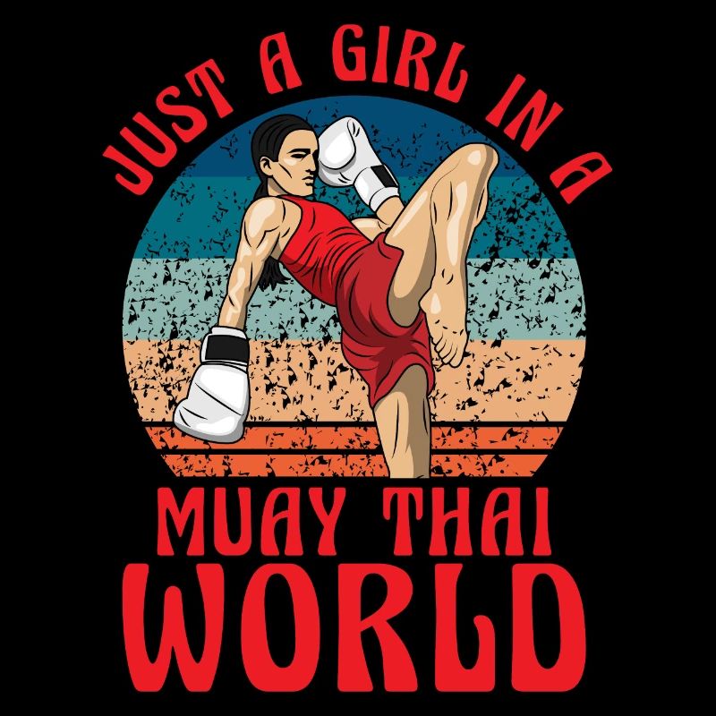 Nur ein Mädchen in einer Muay Thai Welt