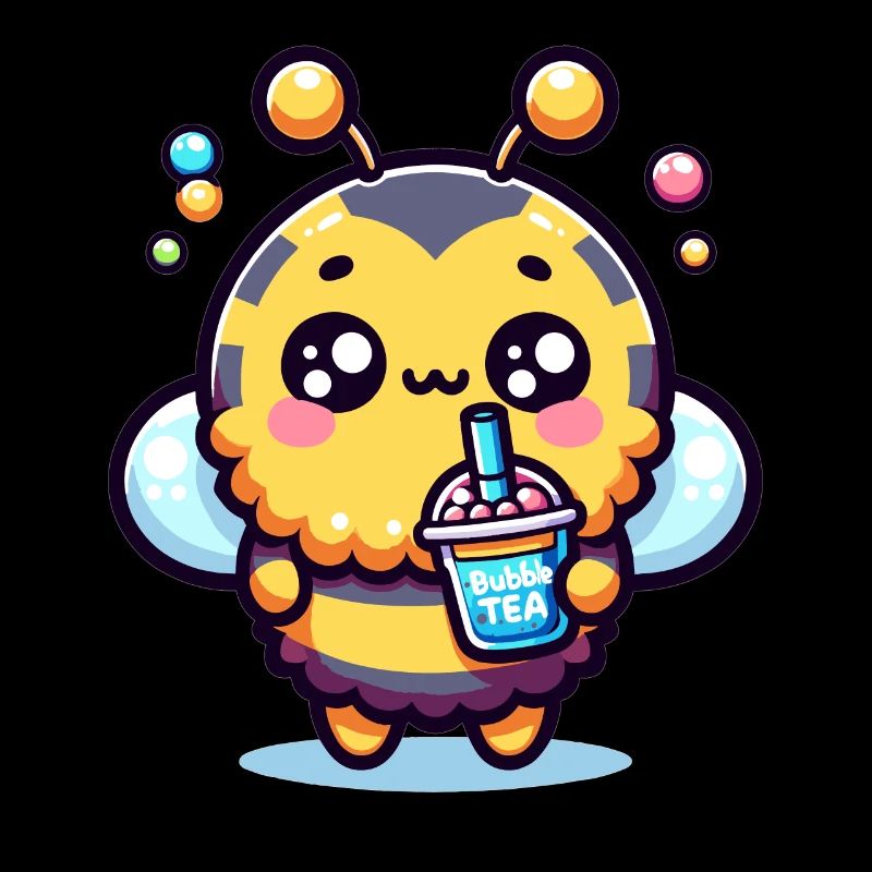Adorable Kawaii Bee Cute Animal Boba Tea Bubble