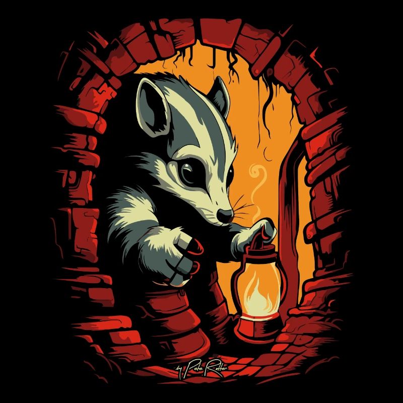 La moufette à la lampe dans le donjon