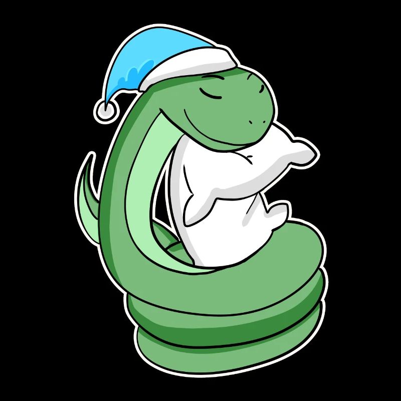 Snake with pillow and sleepy cap