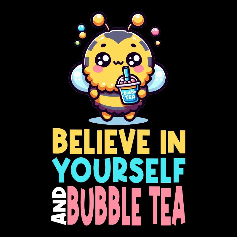 Kawaii Bee Bubble Tea Croyez en vous-même Fun
