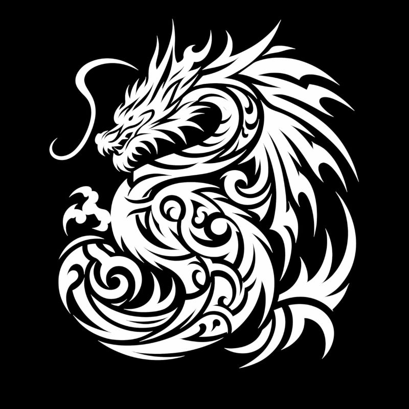 Dragon Tribal Tattoo Artistic Design