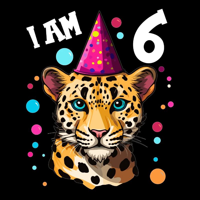 Ich bin 6 Jahre alt Leoparde Leopard 6. Geburtstag