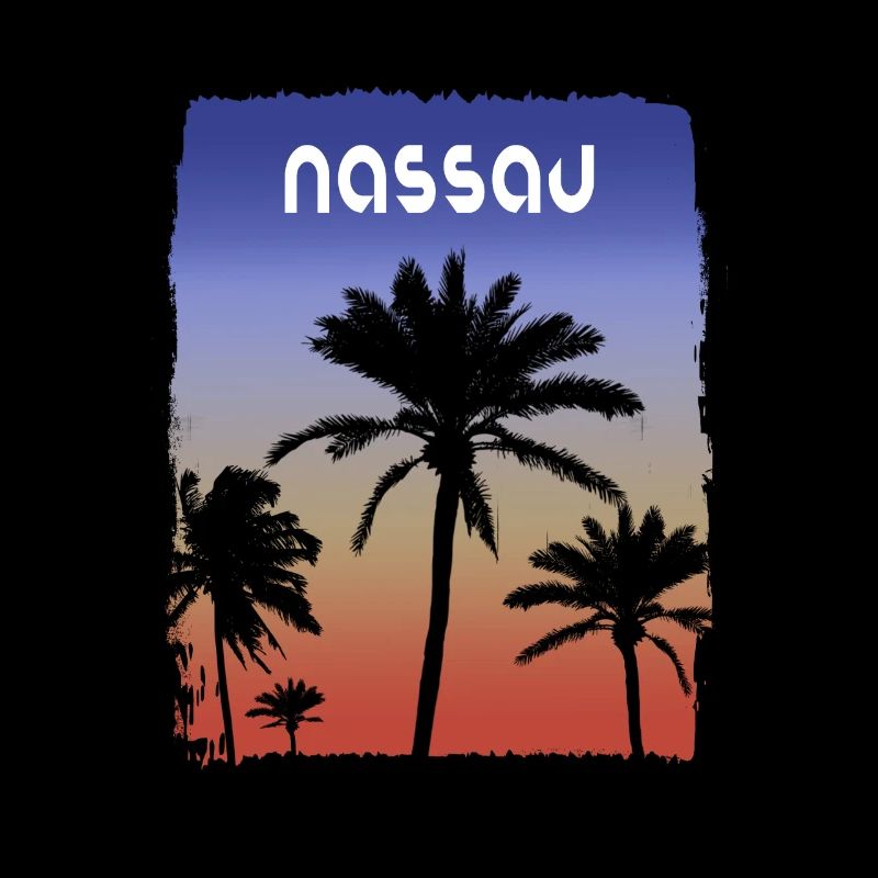 Nassau Bahamas Sunset Vacation Souvenir Palm Tree