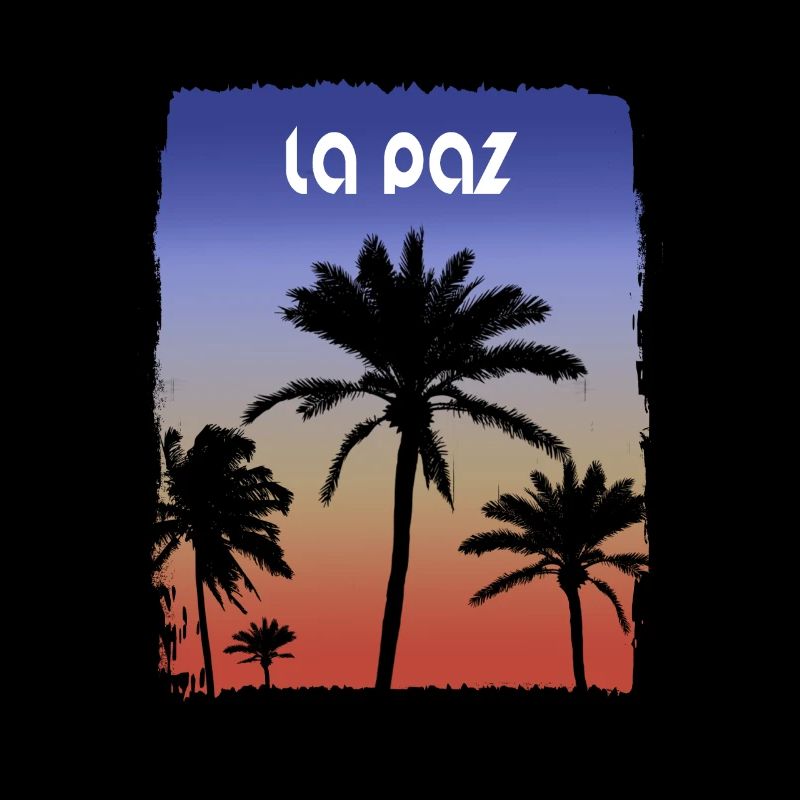 La Paz Mexico Sunset Vacation Souvenir Palm Tree