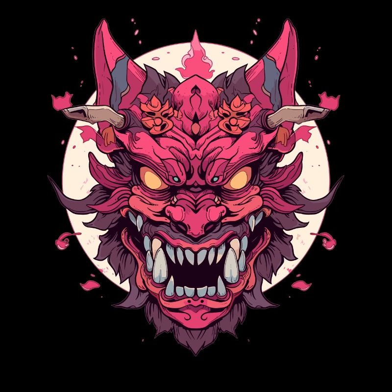 Japanese Hannya Demon Samurai Warrior Oni Mask