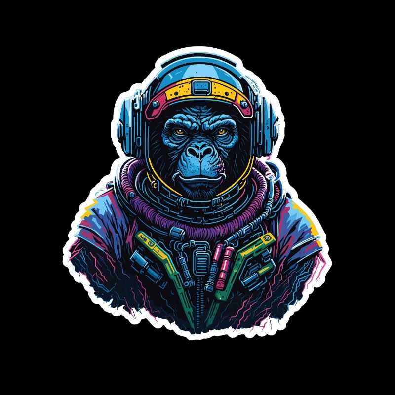 Gorille Astronaute Neon