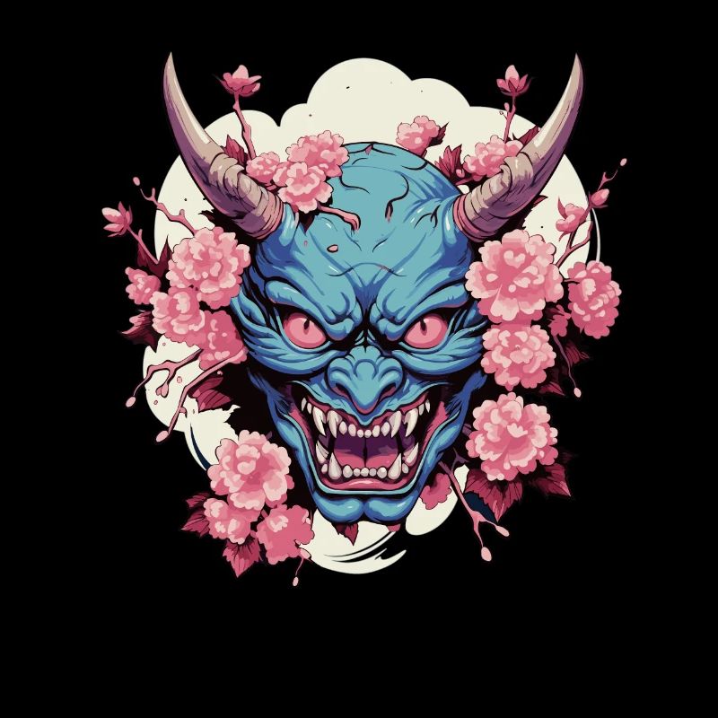 Japanischer Hannya Dämon Samurai Warrior Oni Maske