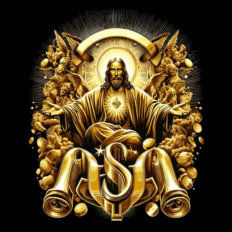 Splendeur céleste Ange Jésus d’or