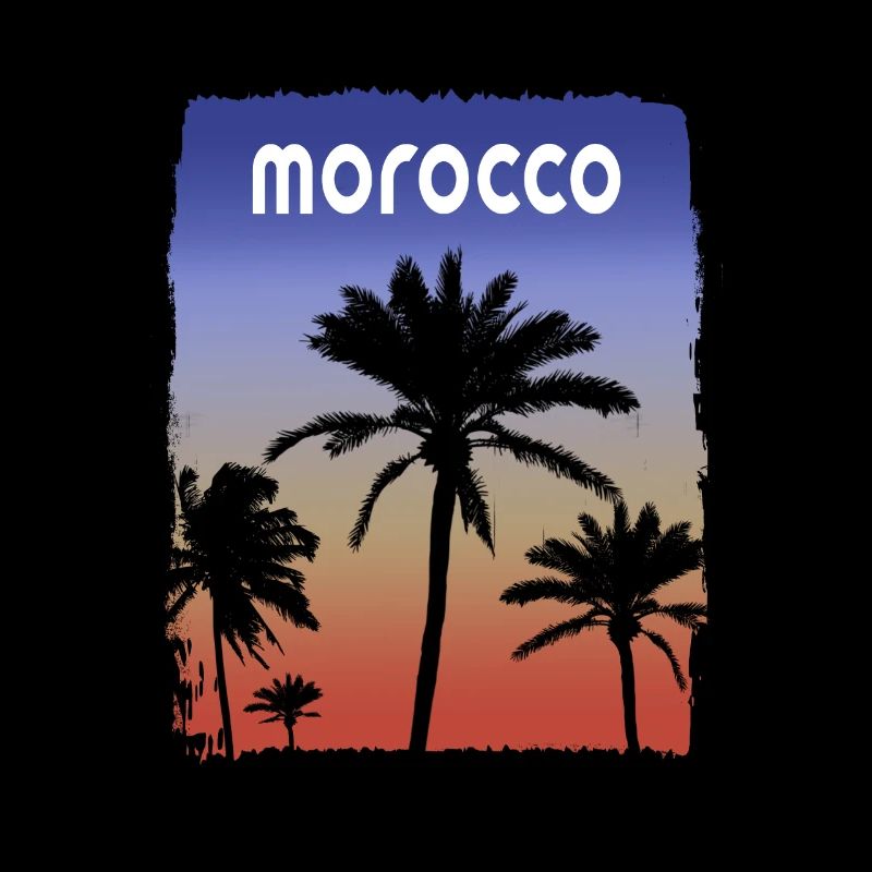 Maroc coucher de soleil vacances souvenir palmier