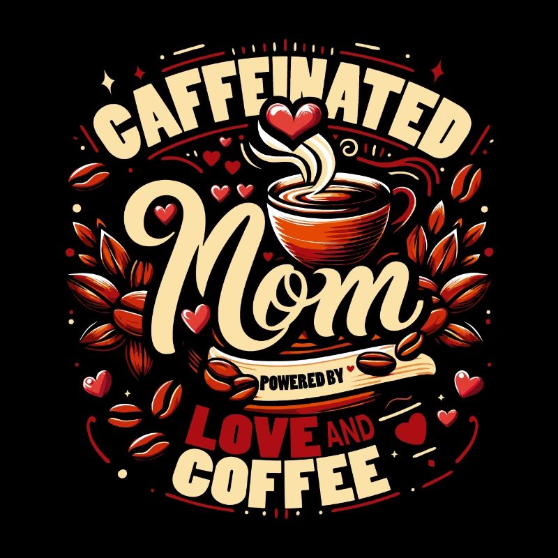 Caffeinated Mom Design Powered by Love and Coffee