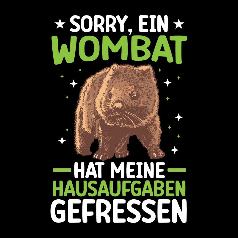 Wombat eats homework marsupial