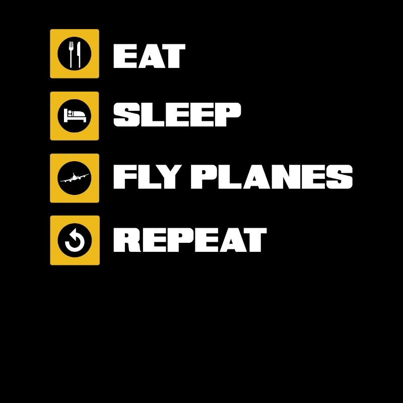 Pilot, Eating, Sleeping, Flying