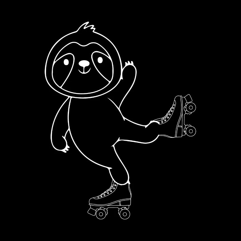 Funny Roller Skater Sloth Roller Skating