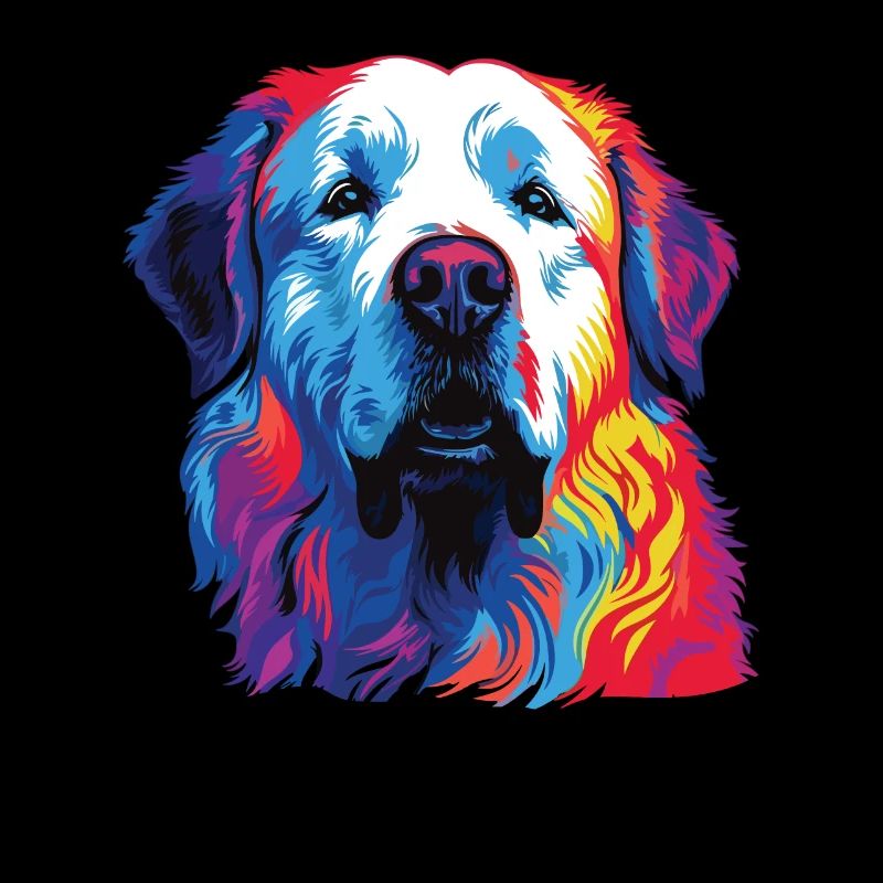 Wasserfarben Farbenfroher Kuvasz