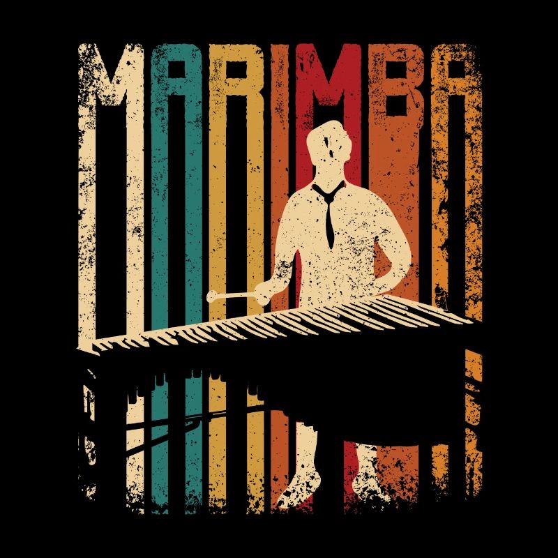 Retro vintage marimba player marimbist