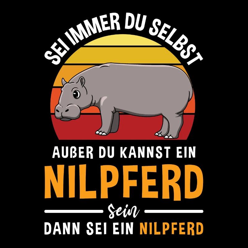 Afrika Safari Retro Flusspferd Tier Nilpferd