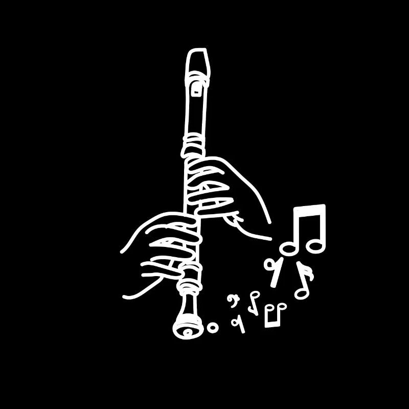 Flûte à bec dessinée peinte