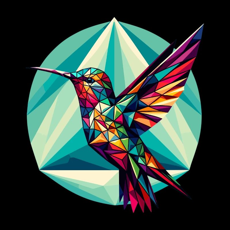 Colibri dans la représentation polygonale