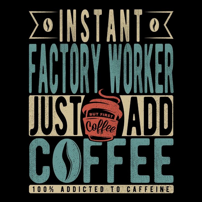 Instant-Fabrikarbeiter fügen einfach Kaffee hinzu