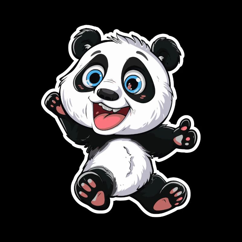 Exubérant Panda Buddy Sticker
