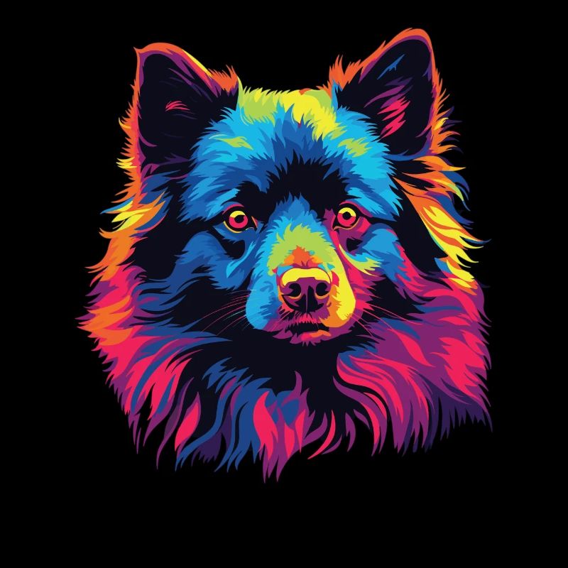 Aquarelle colorée Schipperke
