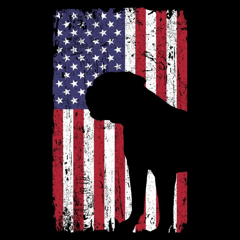 Bouledogue américain avec drapeau des États-Unis