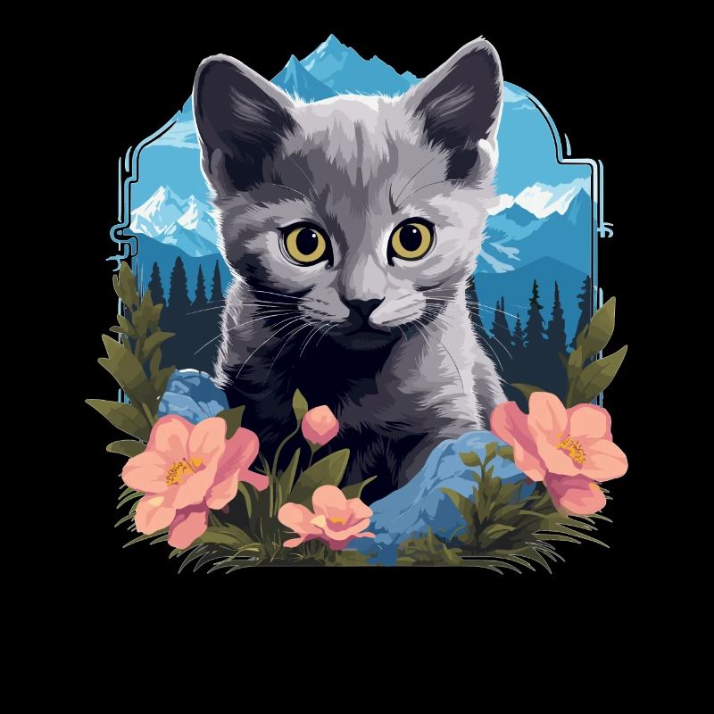Russian Blue Cat Russisch Blau Katze