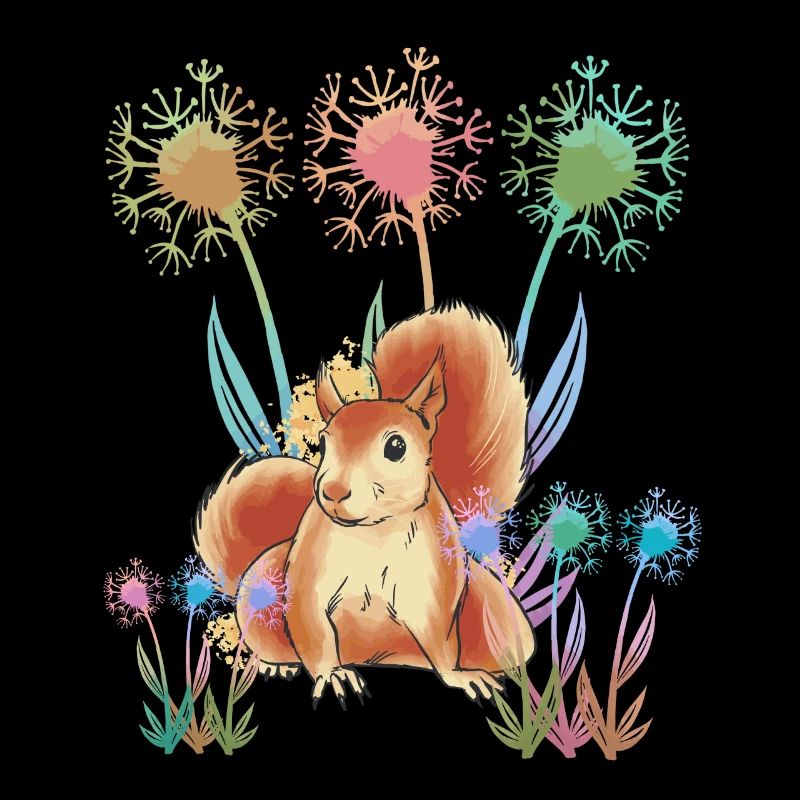 Natur Blumen Eichhörnchen Herbst Kind