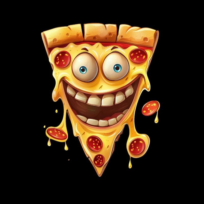 Lustige Pizza Mit Einem Großen Lächeln