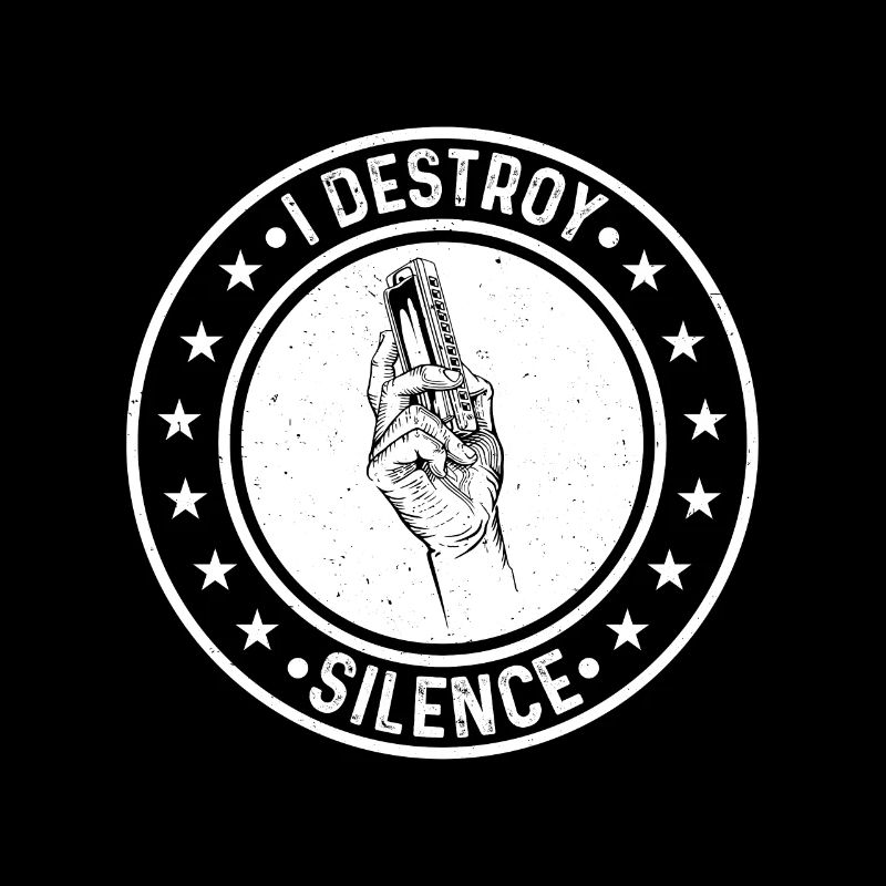 I Destroy Silence Harmonica Musician Harmonicist