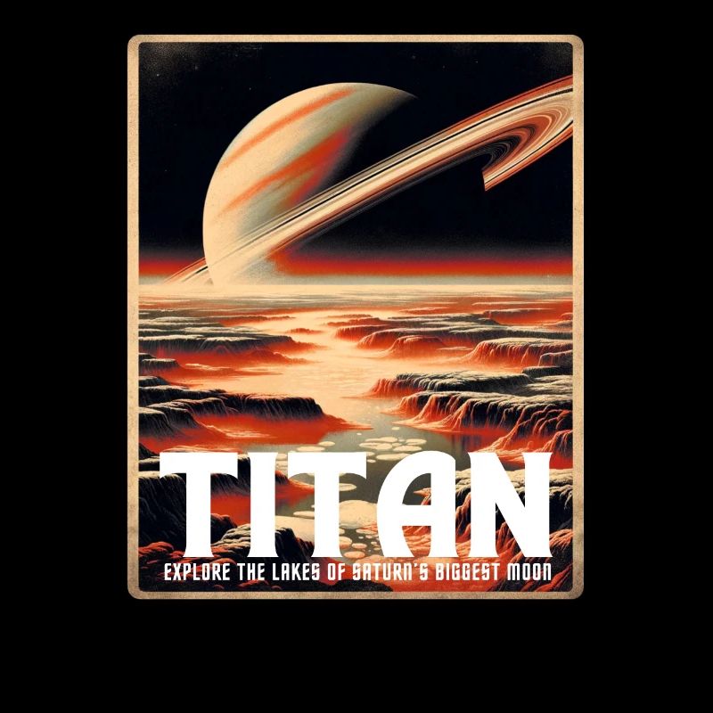 Titan Saturn Moon Solar System Travel Poster