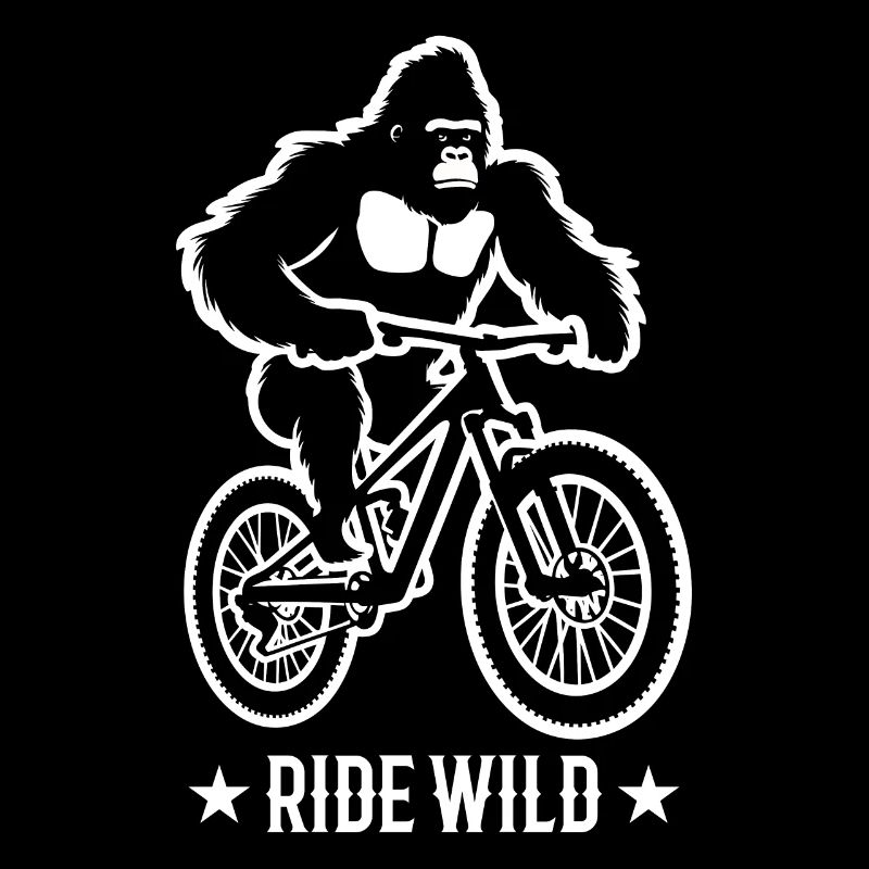 Gorilla Biker Mountainbiker E-Biker Lustige Tiere