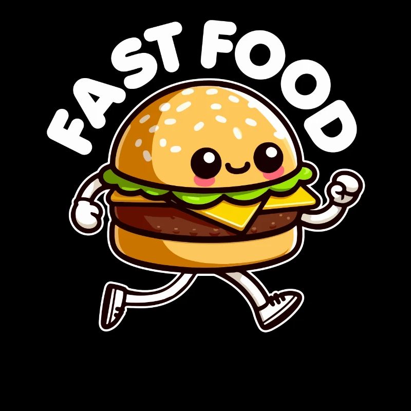 Restauration rapide Mignon Burger Courir Drôle Malbouffe