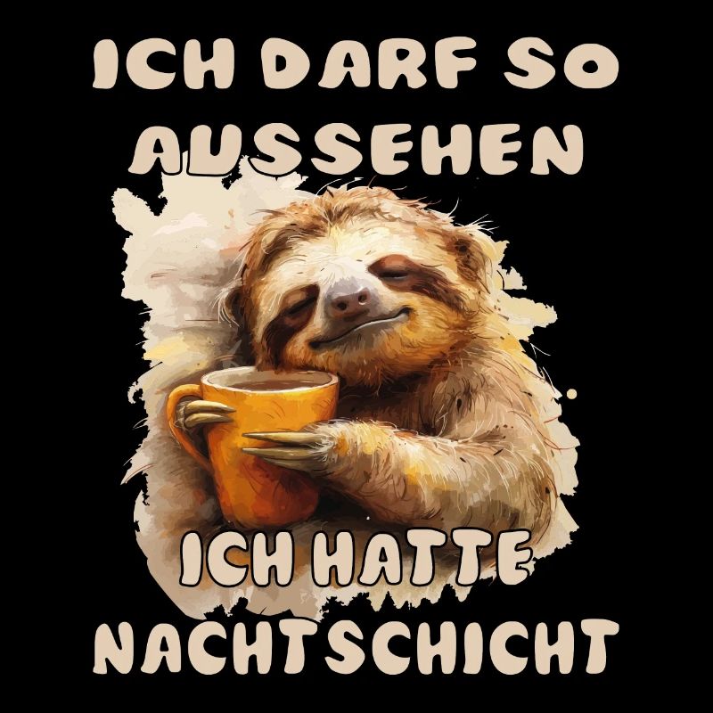 Lustiger Faultier Spruch Nachtschicht